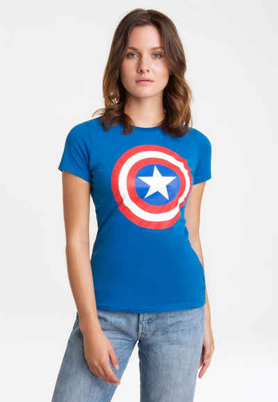 LOGOSHIRT T-Shirt Print Marvel Comics Captain America mit lizenzierten Print