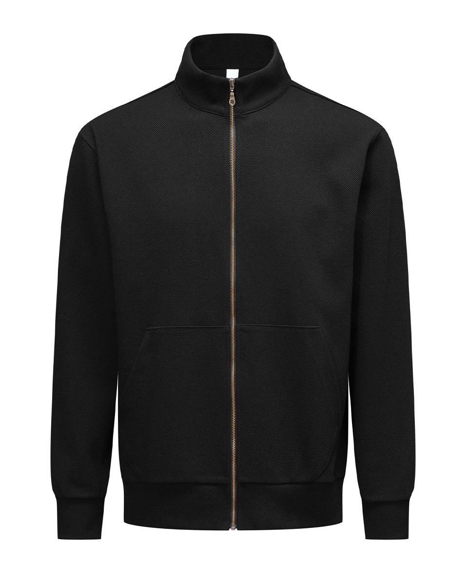 Allthemen Sweatjacke Herren mit Stehkragen Freizeitjacke Baumwolle Jacke für Herbst