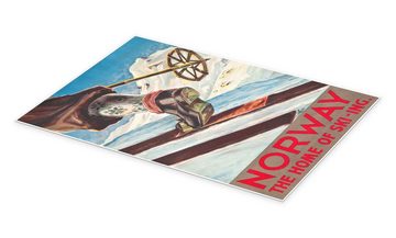 Posterlounge Poster Vintage Ski Collection, Norwegen (englisch), Vintage Illustration