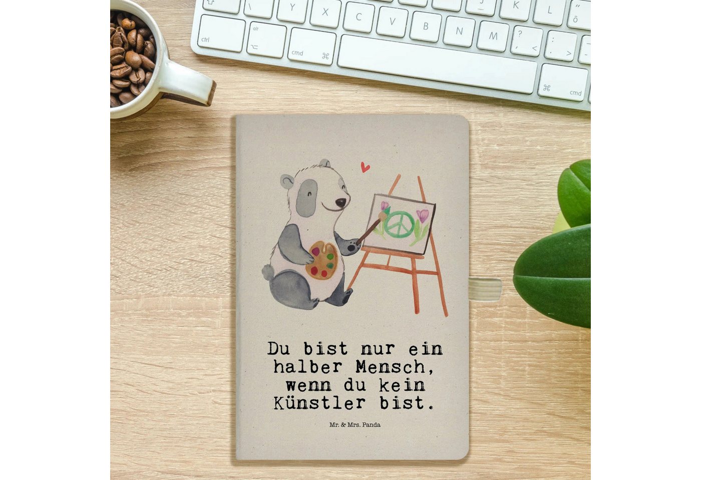 Thumbnail - Mr. & Mrs. Panda Notizbuch Künstler Herz - Transparent - Geschenk, Jubiläum, Galerie Eröffnung, Mr. & Mrs. Panda, Kreati...