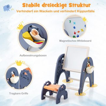 COSTWAY Standtafel, 6 in 1 Aktivitätstisch mit Stuhl