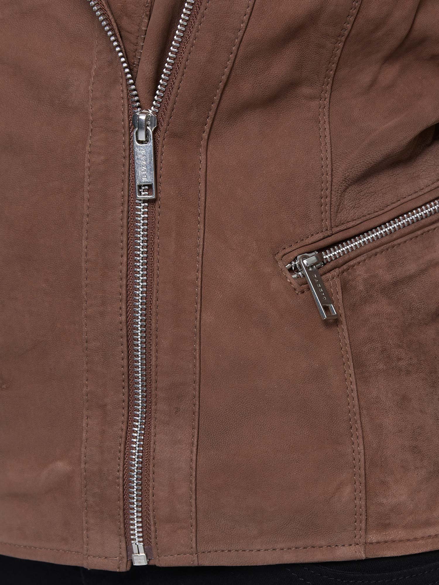 Tazzio Lederjacke F500 Damen Leder Jacke im Biker Look mit Zipper-Details & Reverskragen