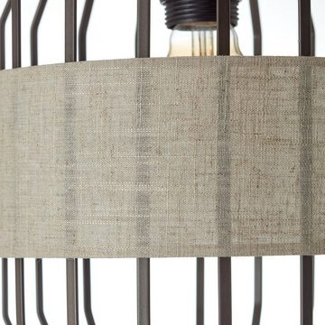 Brilliant Stehlampe Slope, Slope Bogenstandleuchte 1,5m schwarz/natur 1x A60, E27, 52W, geeigne