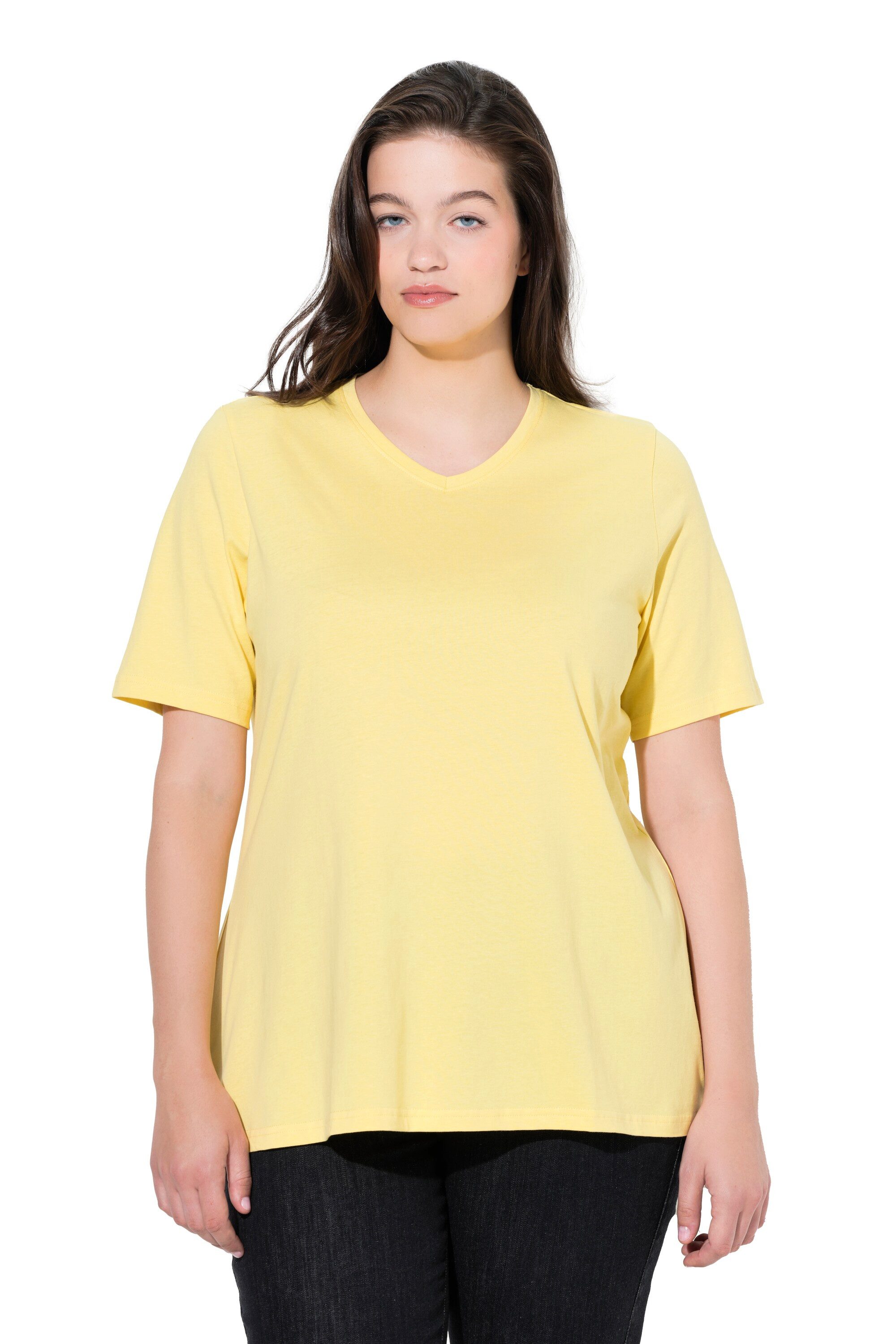 Ulla Popken T-Shirt T-Shirts 2er-Pack V-Ausschnitt Halbarm (2-tlg) günstig online kaufen