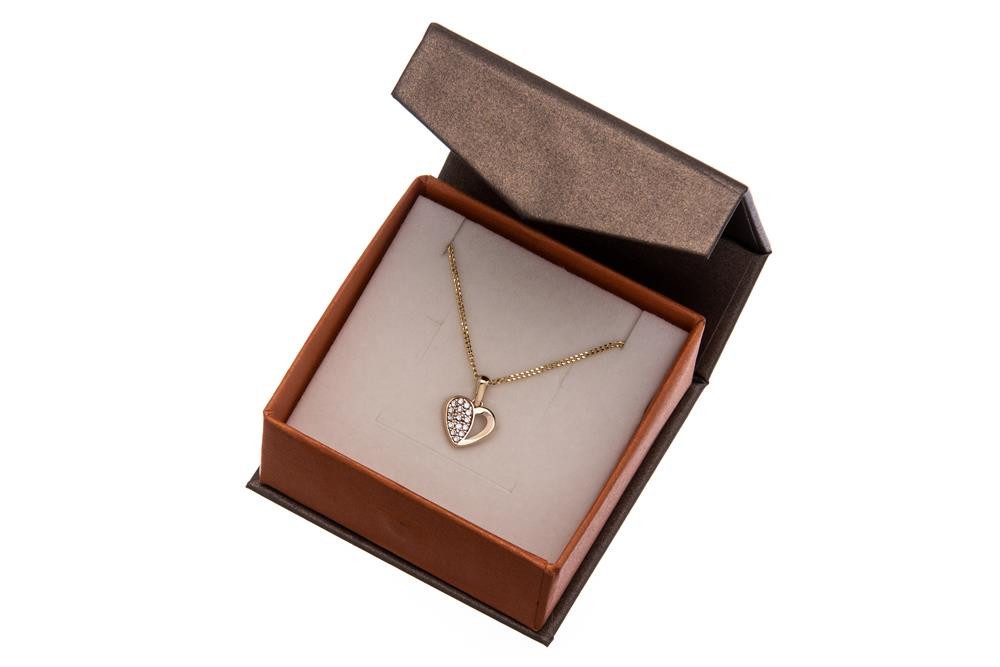 Silberkettenstore Schmuckset Panzerkette 1,2mm mit Anhänger Herz 3.11085 - 333 Gold, Länge wählbar