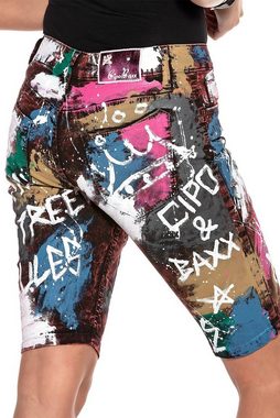 Cipo & Baxx Jeansshorts Damen kurze Hose WK159 im bunten Design