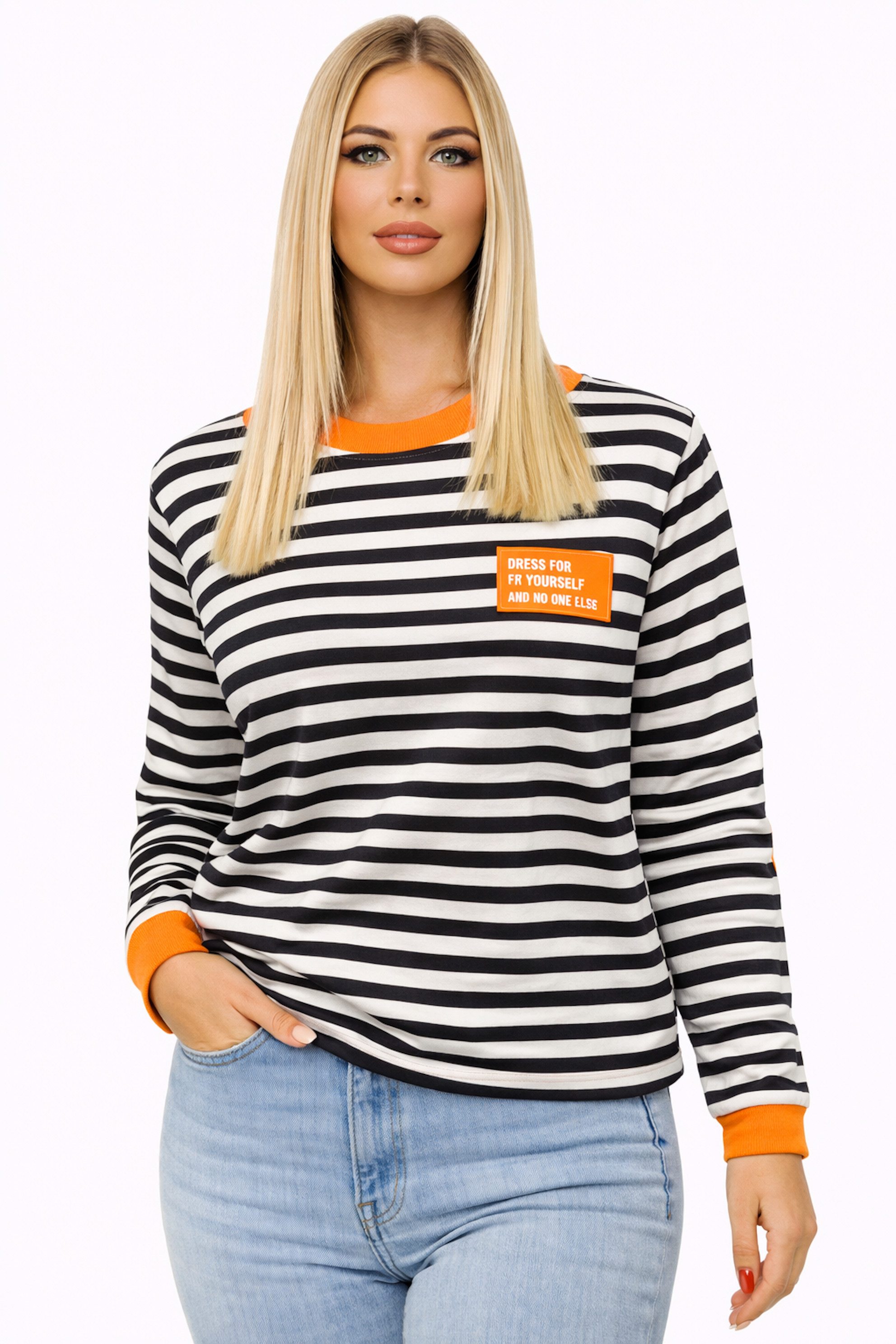 Worldclassca Longsleeve WORLDCLASSCA Longsleeve Shirt Streifen Langarm Sweatshirt Gestreift Neue Kollektion - Stilvolle und gemütliche Mode für Damen