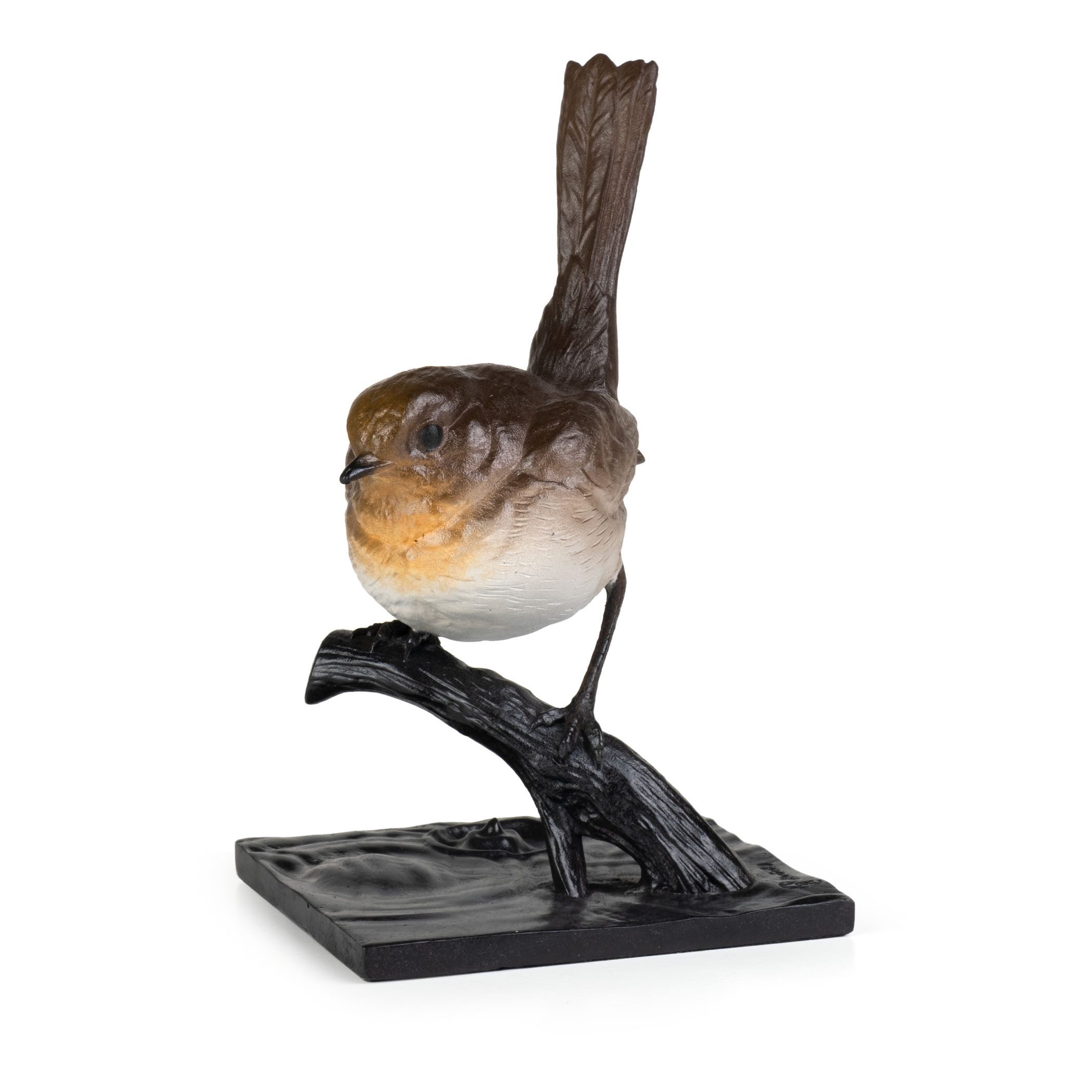Moritz Tierfigur Vogel Skulptur aus Bronze bemalt H 16,5 cm hochwertige Tierfigur (Einzelartikel, kein Set)