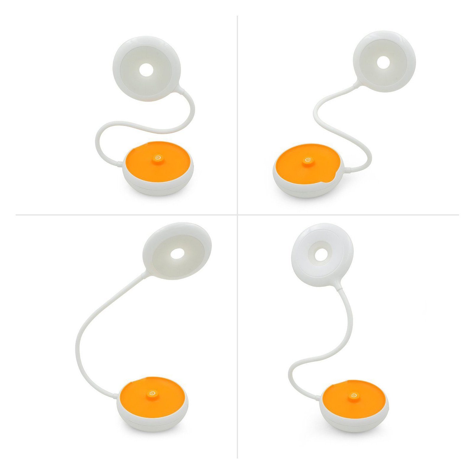 EAXUS LED Schreibtischlampe 3in1 LED Tischleuchte - flexible Nachttischlampe USB oder Batterie, LED fest integriert, Schreibtischleuchte + Nachtlicht + Taschenlampe