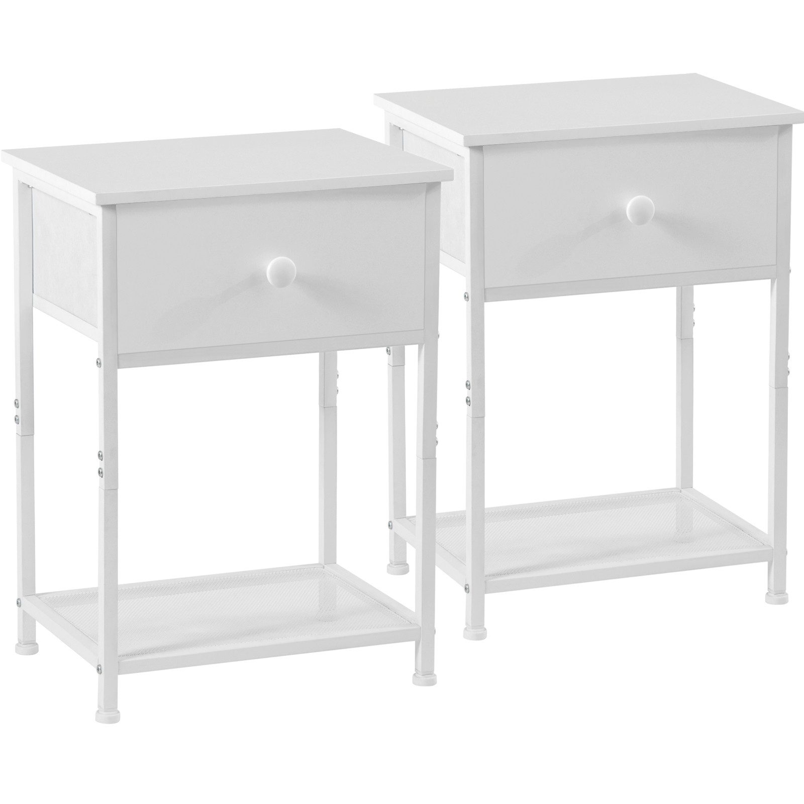 AMHANCIBLE Nachttisch 2er-Set im Industriestil, mit Schublade und offenem Ablagefach (2-St), Beistelltisch mit stabilem Metallrahmen, Maße 40×30×55 cm – Bild 3 von 5