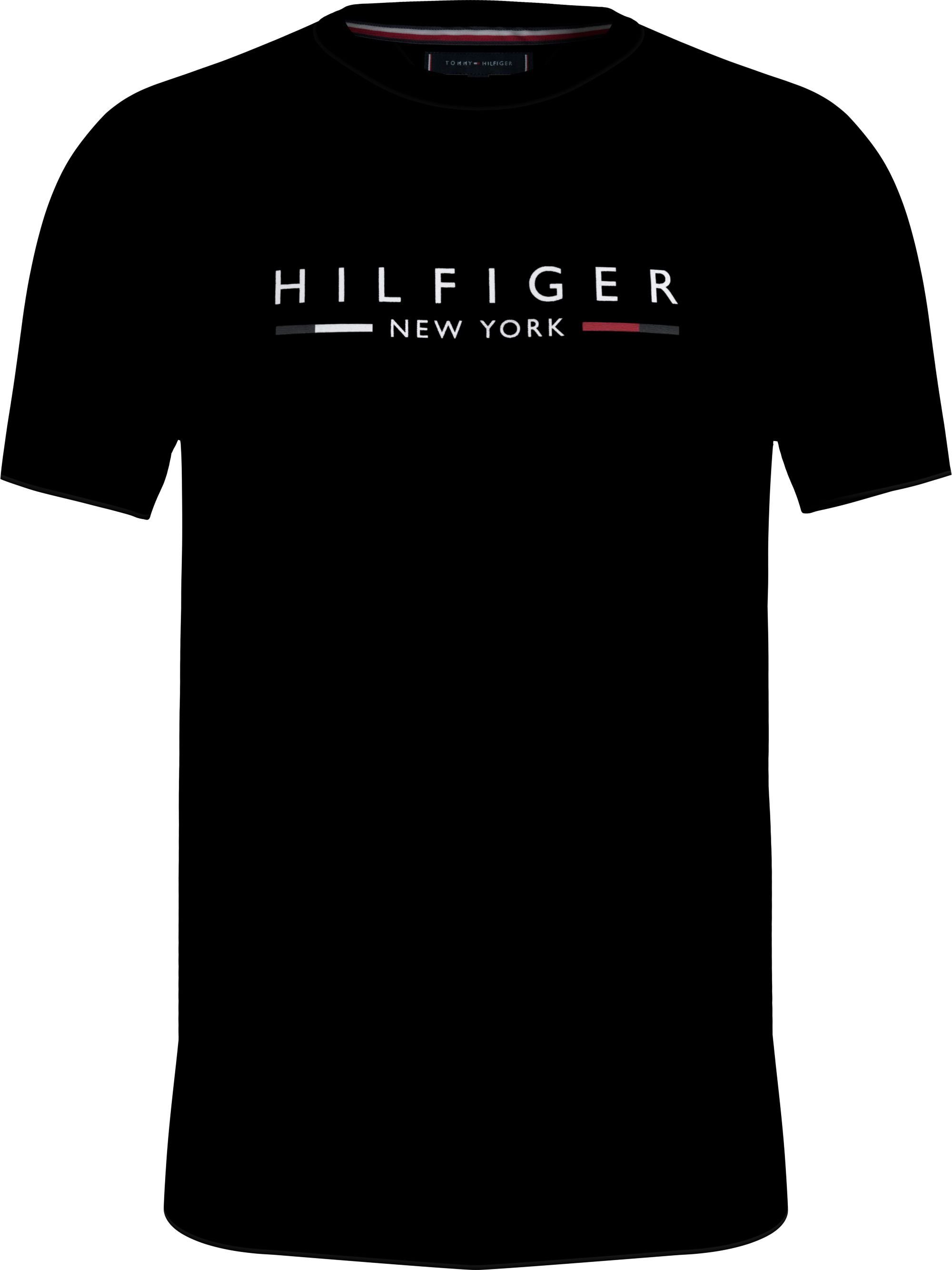 Tommy Hilfiger T-Shirt HILFIGER NEW YORK TEE mit Logoschriftzug auf der Brust schwarz