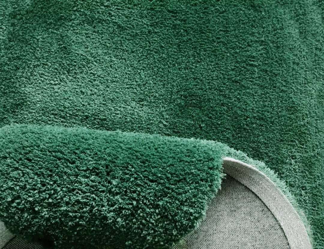 Bettumrandung Microfaser Teppich Magong dunkelgrün (3-tlg), Bettvorleger, Mikrofaser, Wolkenform, mm, einfarbiger my home, Höhe 25 Läufer-Set