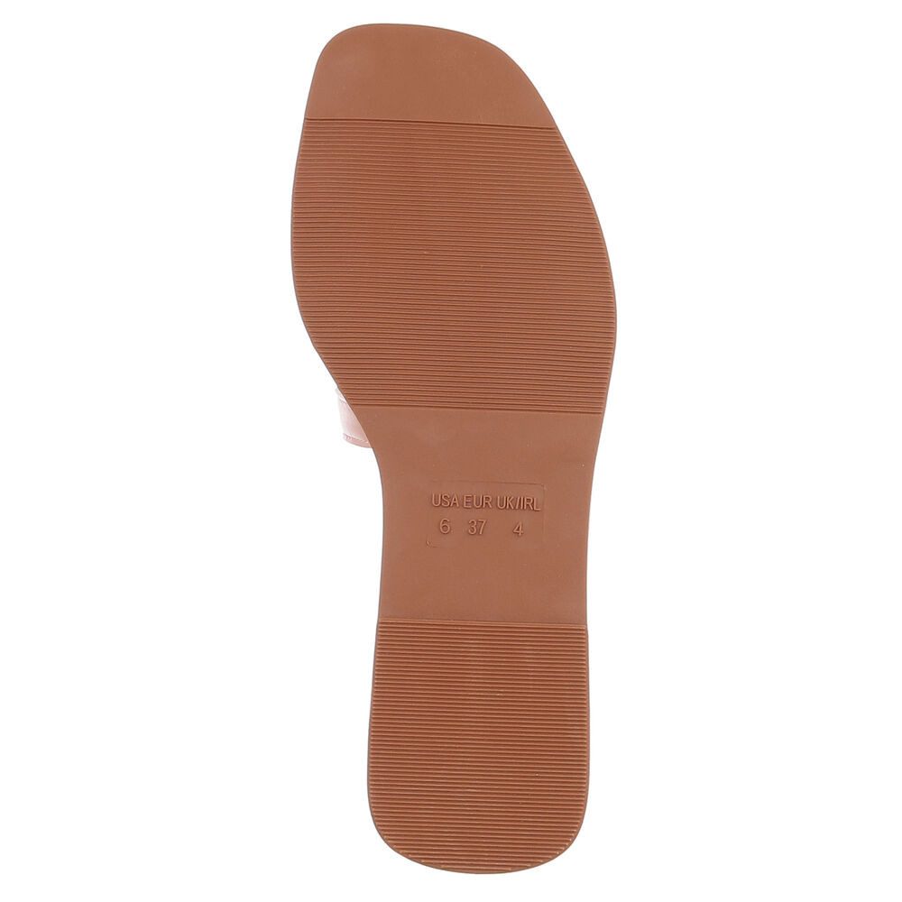 Ital-Design Damen Pantoletten mit Cut-out-Design, flach Pantolette (91970929) Blockabsatz Pantoletten in Gold
