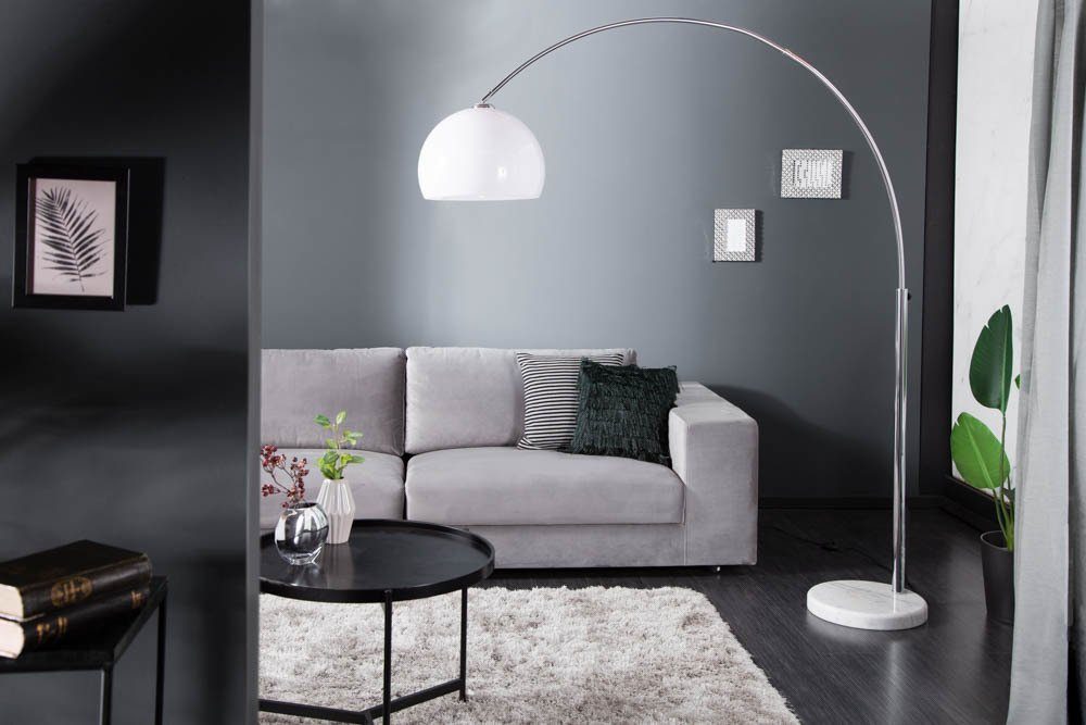 riess-ambiente Bogenlampe LOUNGE DEAL 175-205cm weiß, ohne Leuchtmittel, Wohnzimmer · Metall · verstellbar · Modern Design