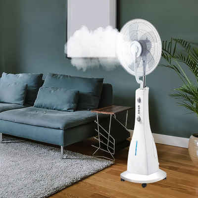 etc-shop Deckenventilator, Stand Steh Ventilator weißTimer Luftbefeuchter oszilierend Kühler