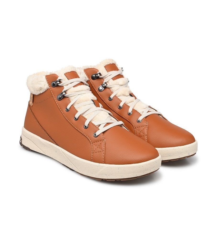 SAOLA Winterschuhe Bergen Warm (Leder, Fleecefutter) braun Damen Sneaker
