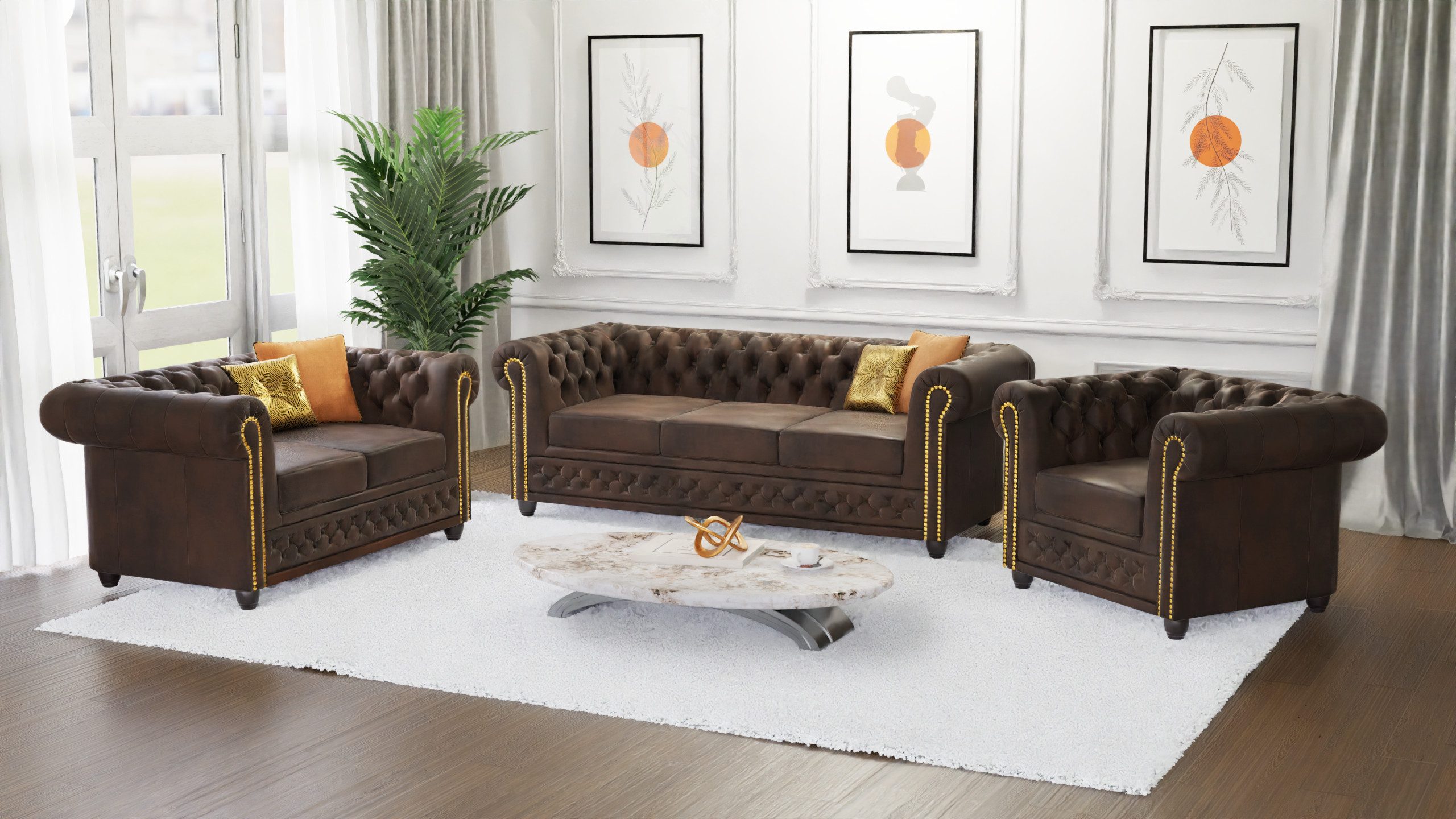 S-Style Möbel Polstergarnitur Chesterfield Anton mit günstig online kaufen