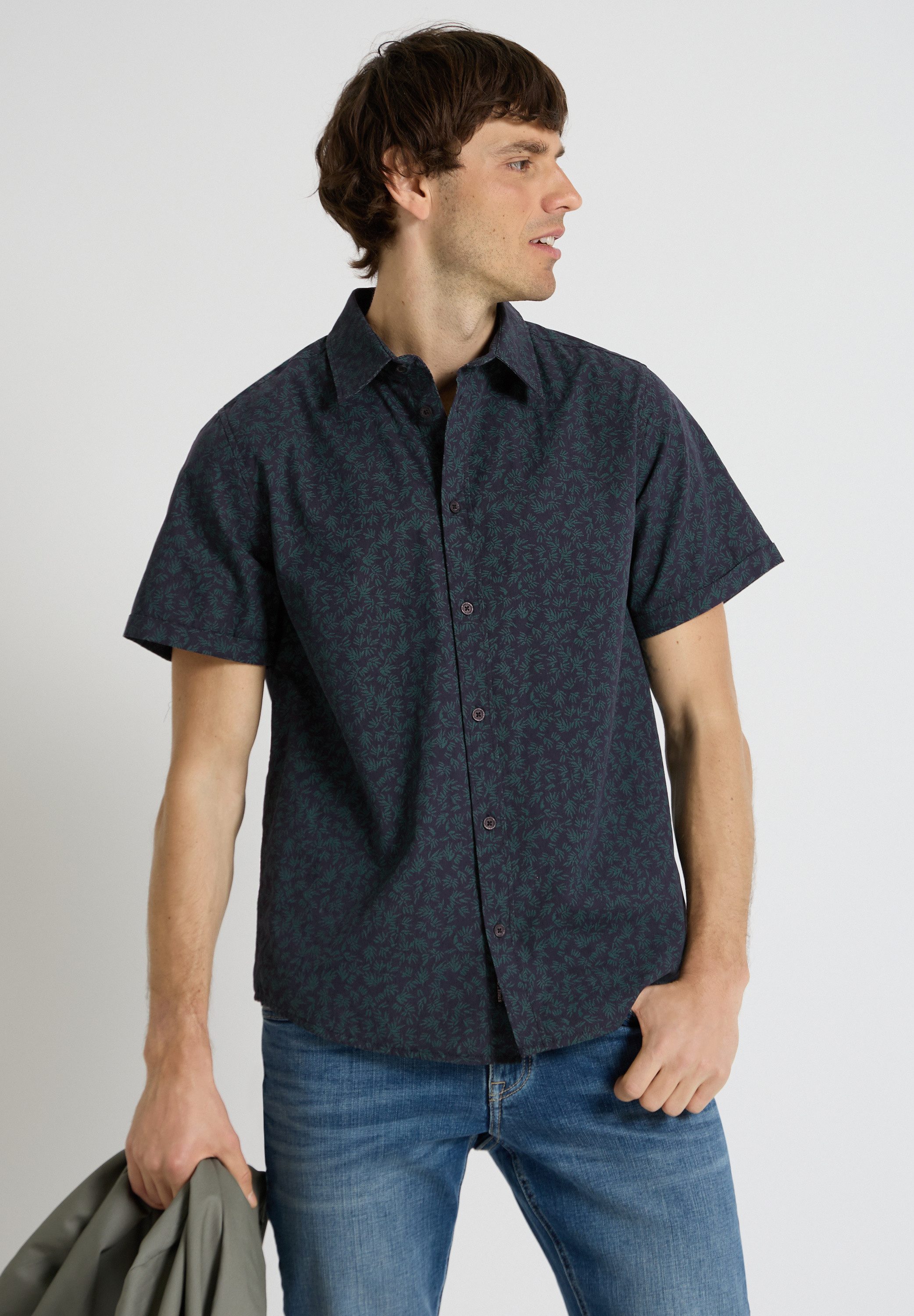 STREET ONE MEN Kurzarmhemd aus reiner Baumwolle