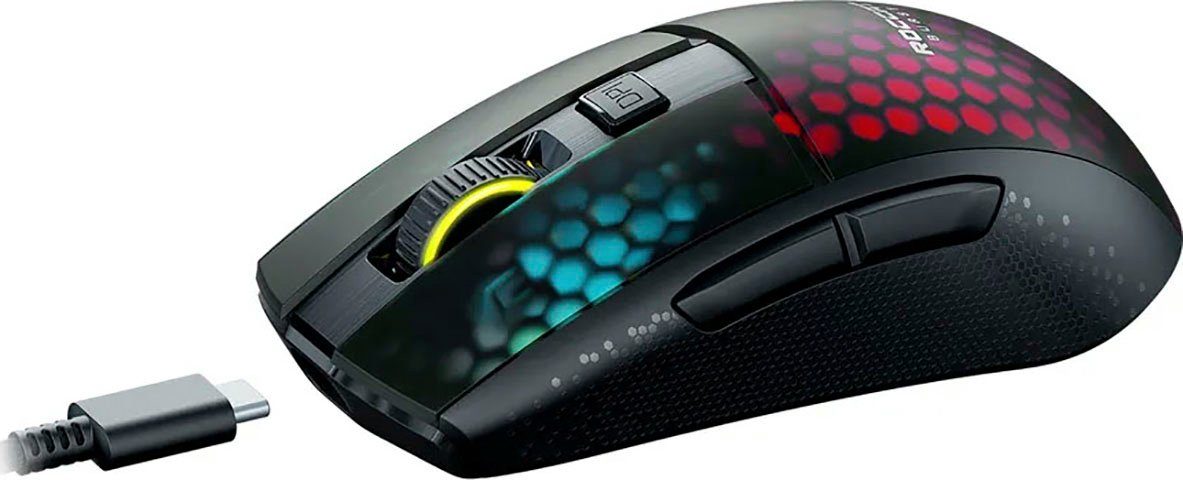 ROCCAT Burst Pro Air Gaming-Maus (Bluetooth), Optische Schalter mit einer  getesteten Lebensdauer von 100 Millionen Klicks
