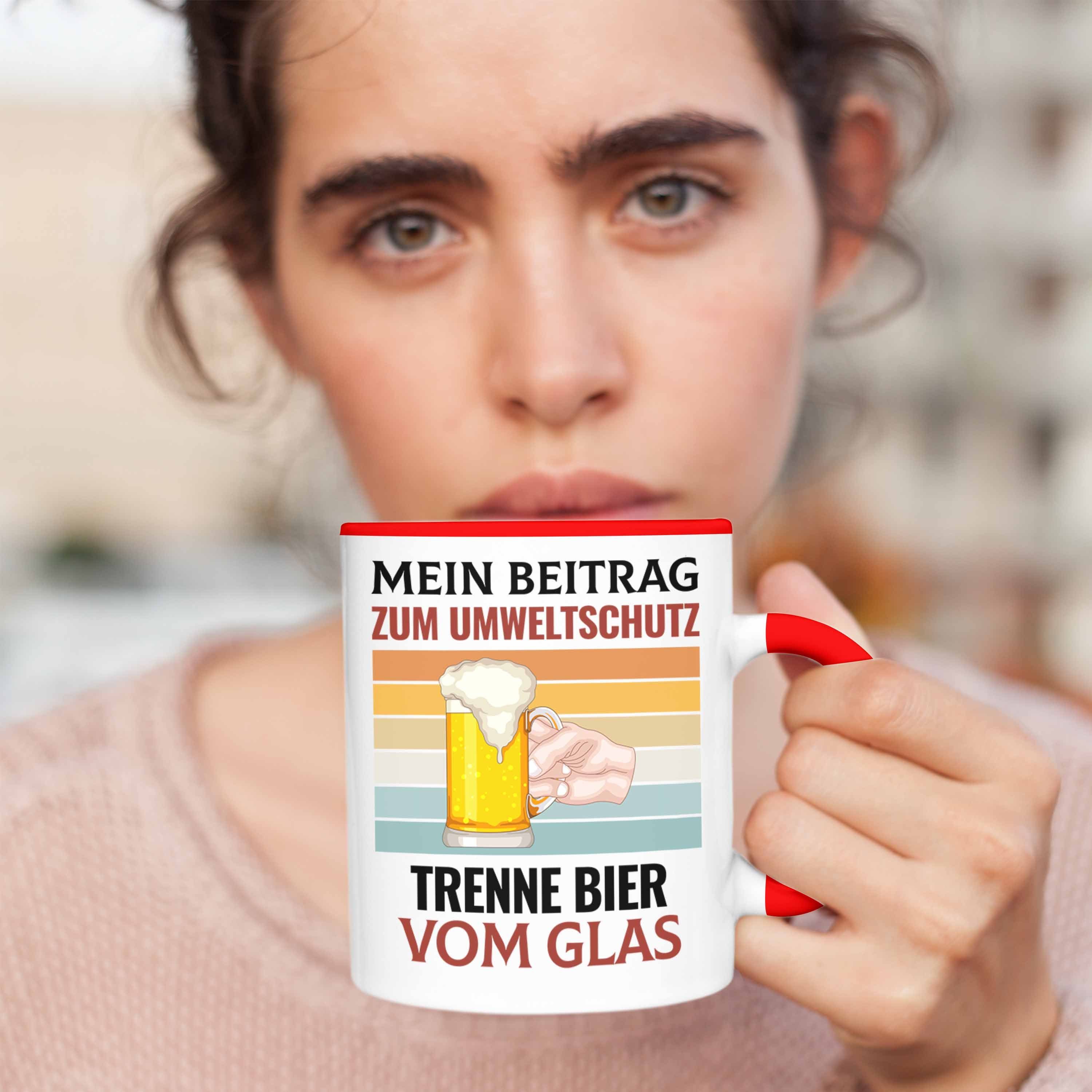 Trendation Glas Trenne Tasse Alkohol Bier Ich Rot Bier-Trinker Saufen Vom Geschenkide Tasse