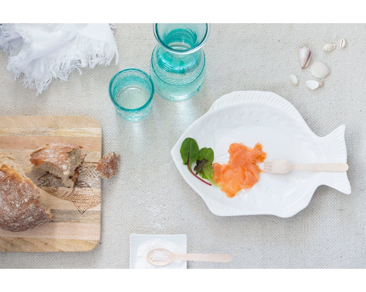 Decoris season decorations Glas, Glas, Trinkglas aus Glas mit Ornament Muster 10cm Türkis / Blau 1 Stück sort