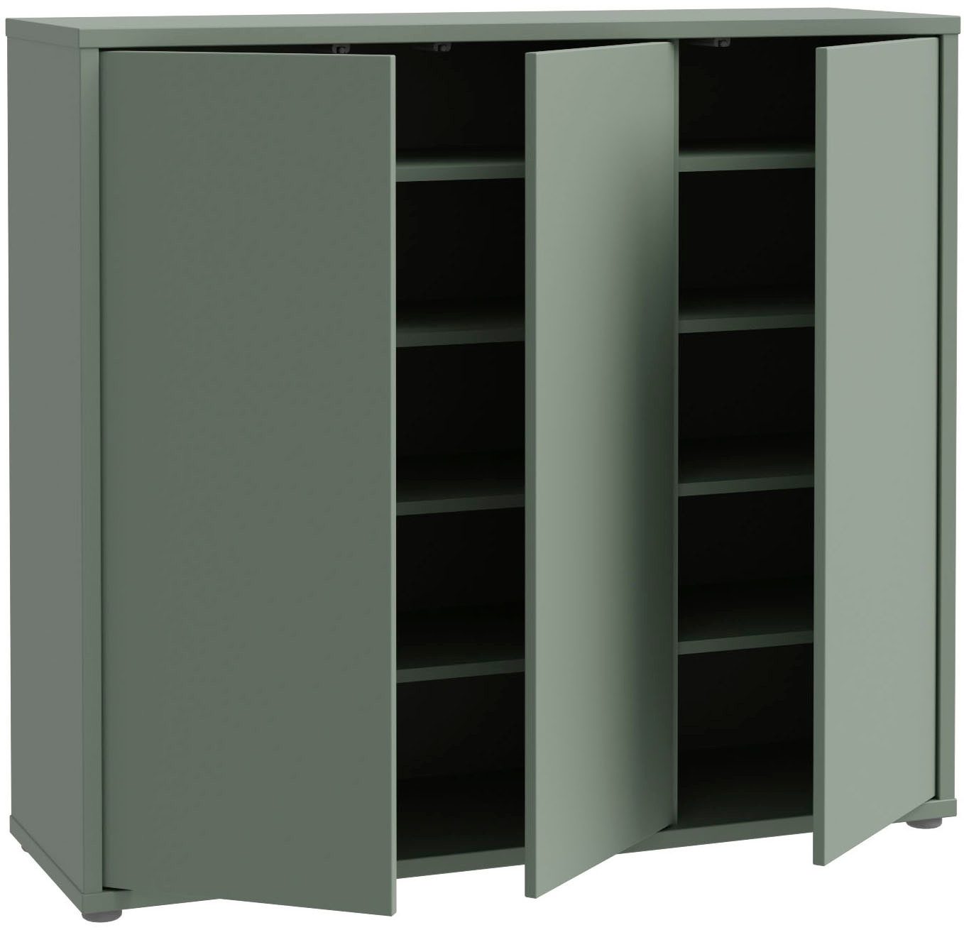 FORTE Schuhschrank Alice Springs, Schuhschrank, Platz für 20 Paar Schuhe, 3 Türen (B/H/T 109,2/99,1/34,9 cm) Stauraumschrank, Mehrzweckschrank, grifflose Front, – Bild 4 von 5