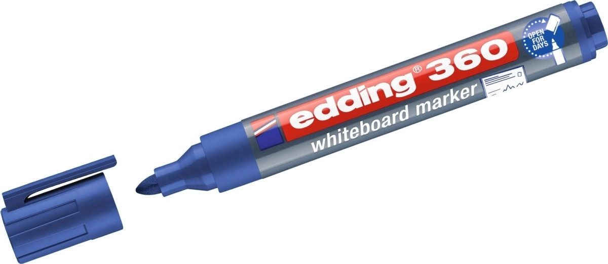 edding Whiteboard Marker Whiteboardmarker edding 360 nachfüllbar 1,5-3mm blau (10 Stück)