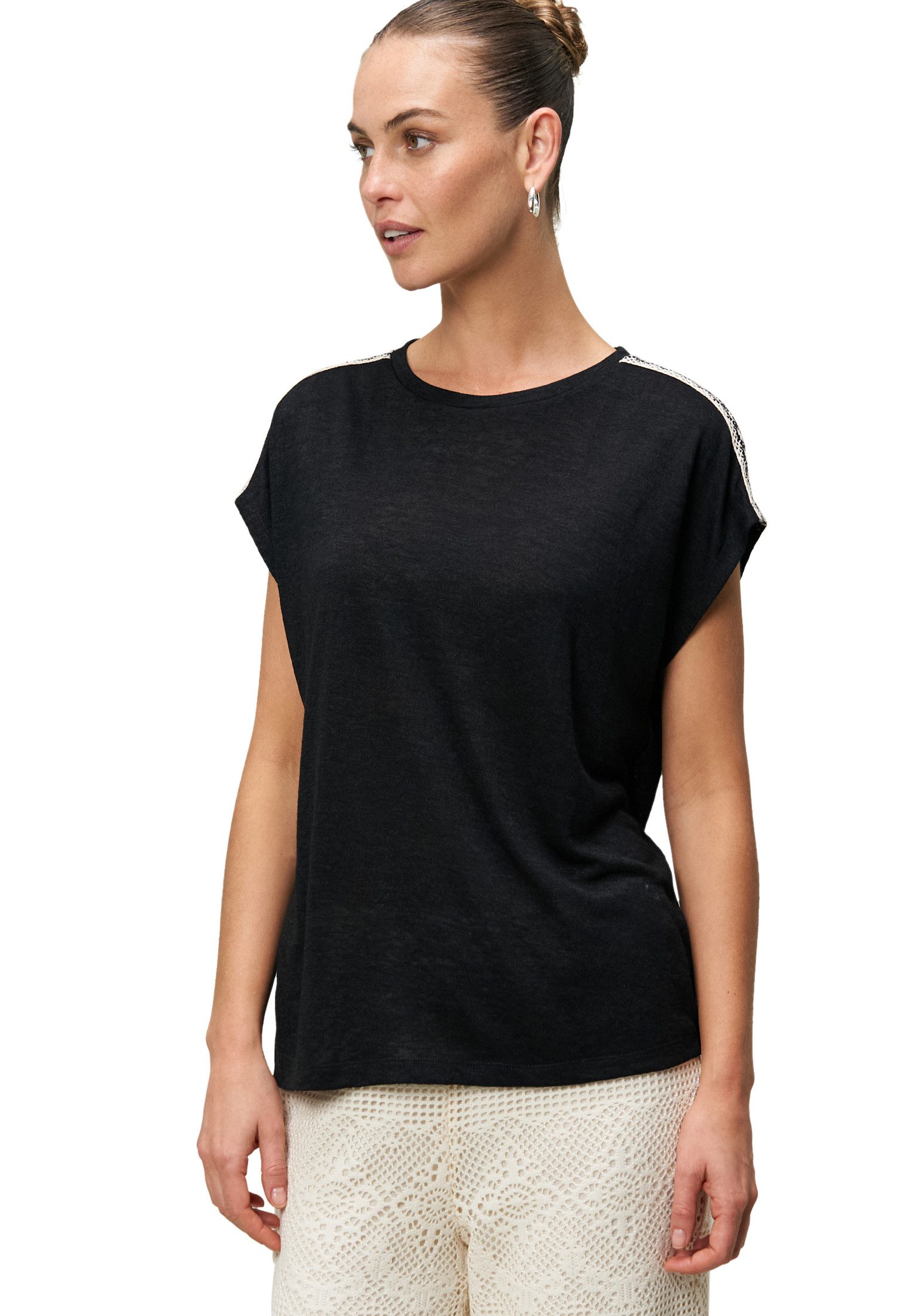 Zero T-Shirt zero Shirt mit Kontraststickerei günstig online kaufen