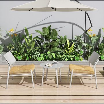 SIKAINI Gartenstuhl (Small tavern set, three-piece aluminum balcony furniture set, with PE rattan, bearing capacity of 150 kg, 1 St), Material ist robust, stabil und verformt sich nicht