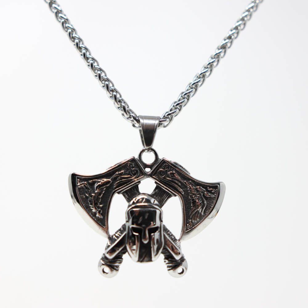 DALMARO Kette mit Anhänger Lederkette Edelstahlkette 316LWIKINGER AXT, Herr günstig online kaufen