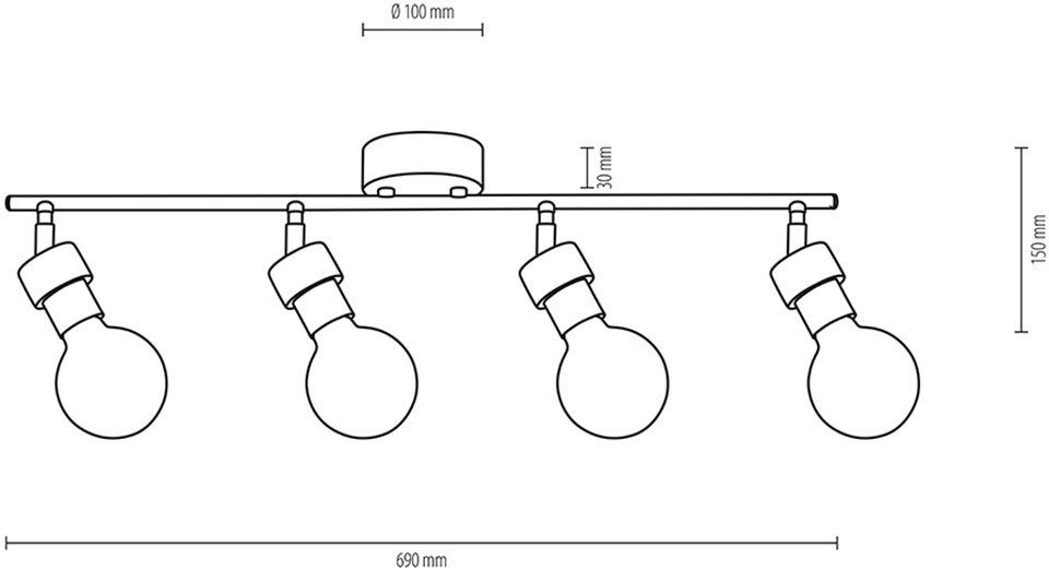 FSC®-Zertifikat Deckenleuchte Bewegliche mit Leuchtmittel aus Nachhaltig BRITOP Eichenholz, wechselbar, LIGHTING Spots, Leuchtmittel, ohne MARJOLAINE,