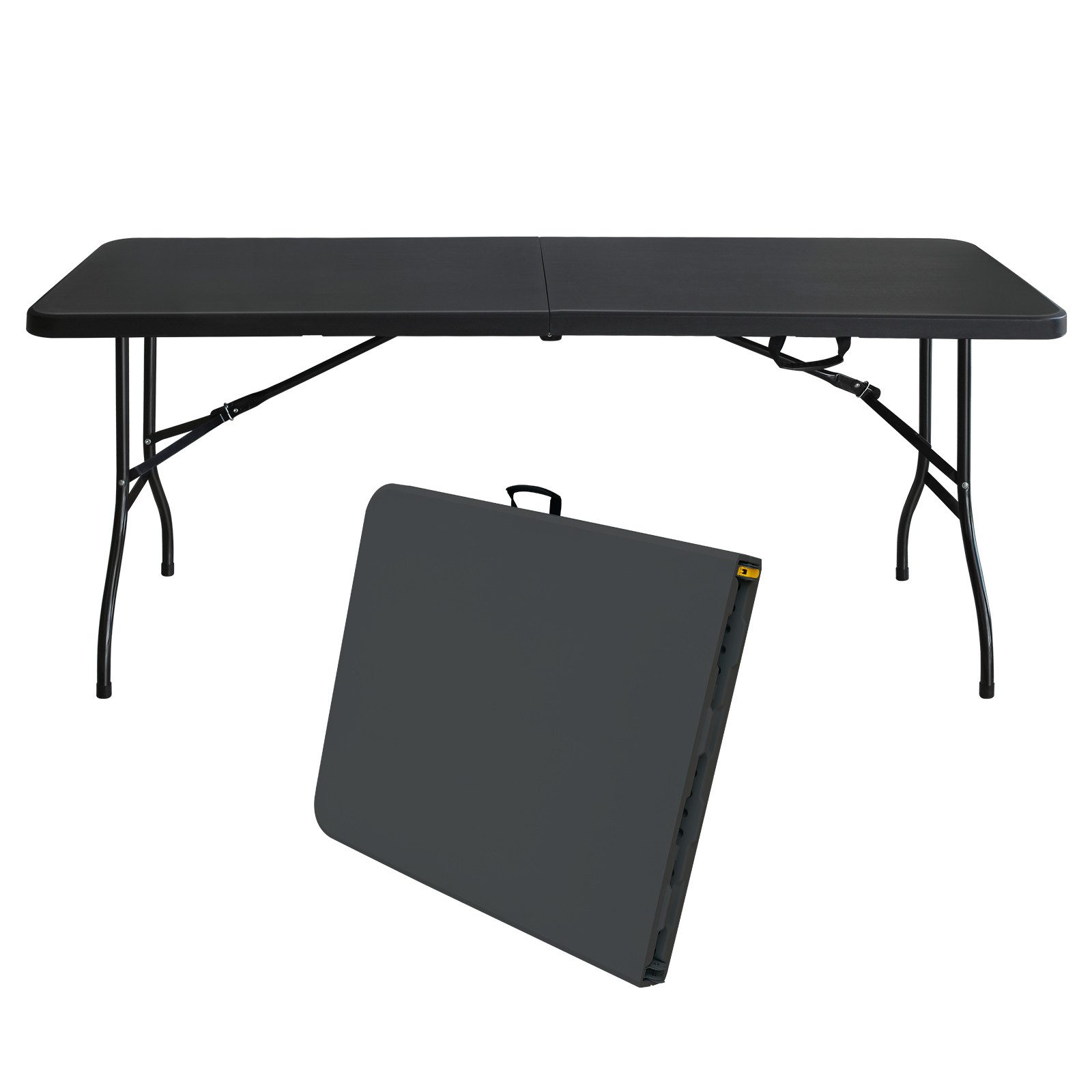FANNOU Klapptisch robuster Klapptisch mit Griff, (Geklappt): 90 x 73,6 x 7,6 (cm), für Camping, Picknick, Partys drinnen/draußen, Tragfähigkeit 135 kg