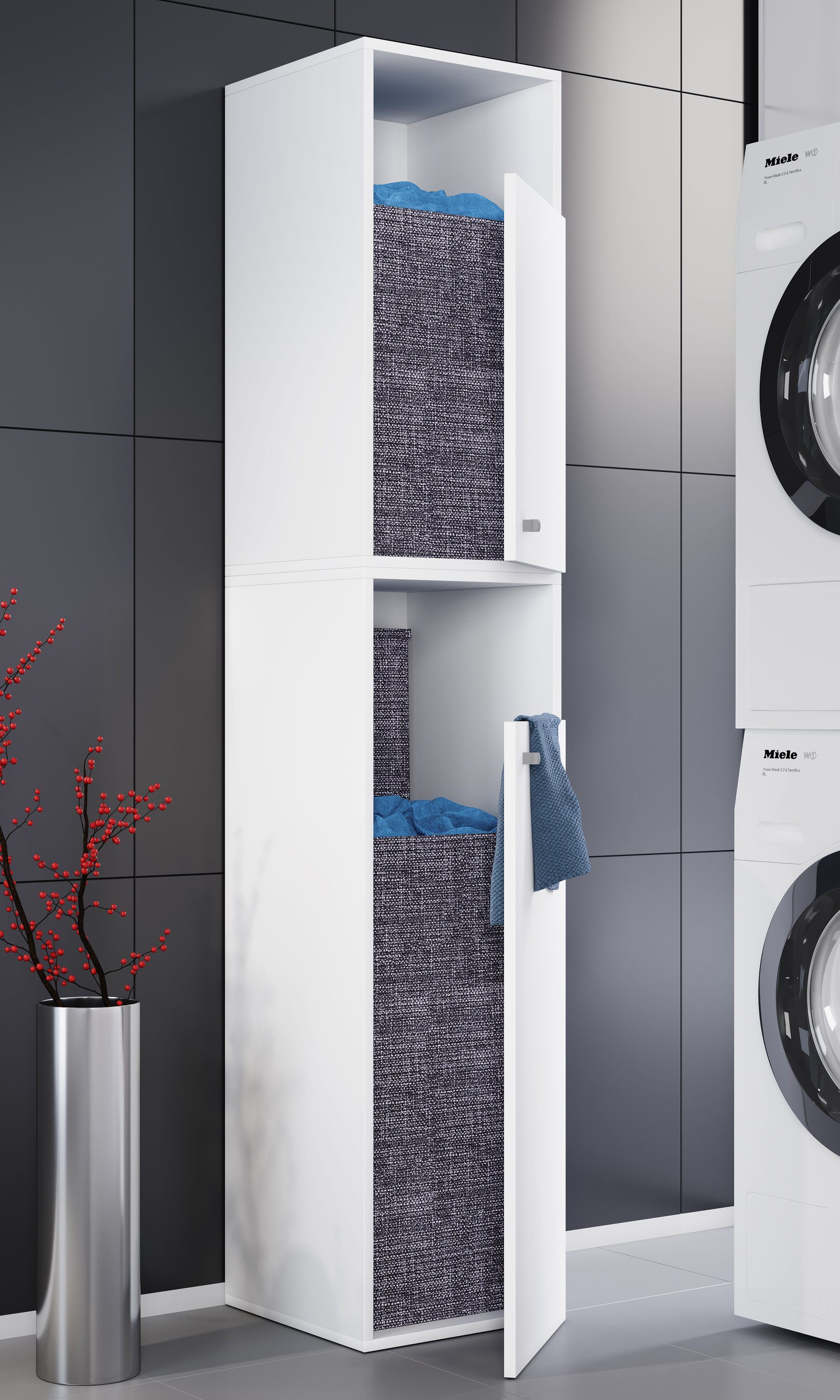 VCM Hochschrank Wäscheschrank Wäschetruhe Wäschebox Dreso XXL 2f günstig online kaufen