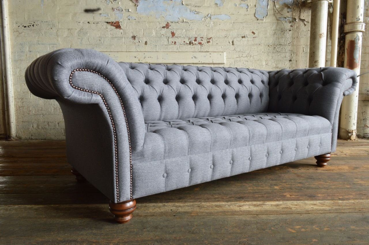 Klassischer JVmoebel Textil Chesterfield-Sofa, Sofas Polster Chesterfield Schaffhau Couch