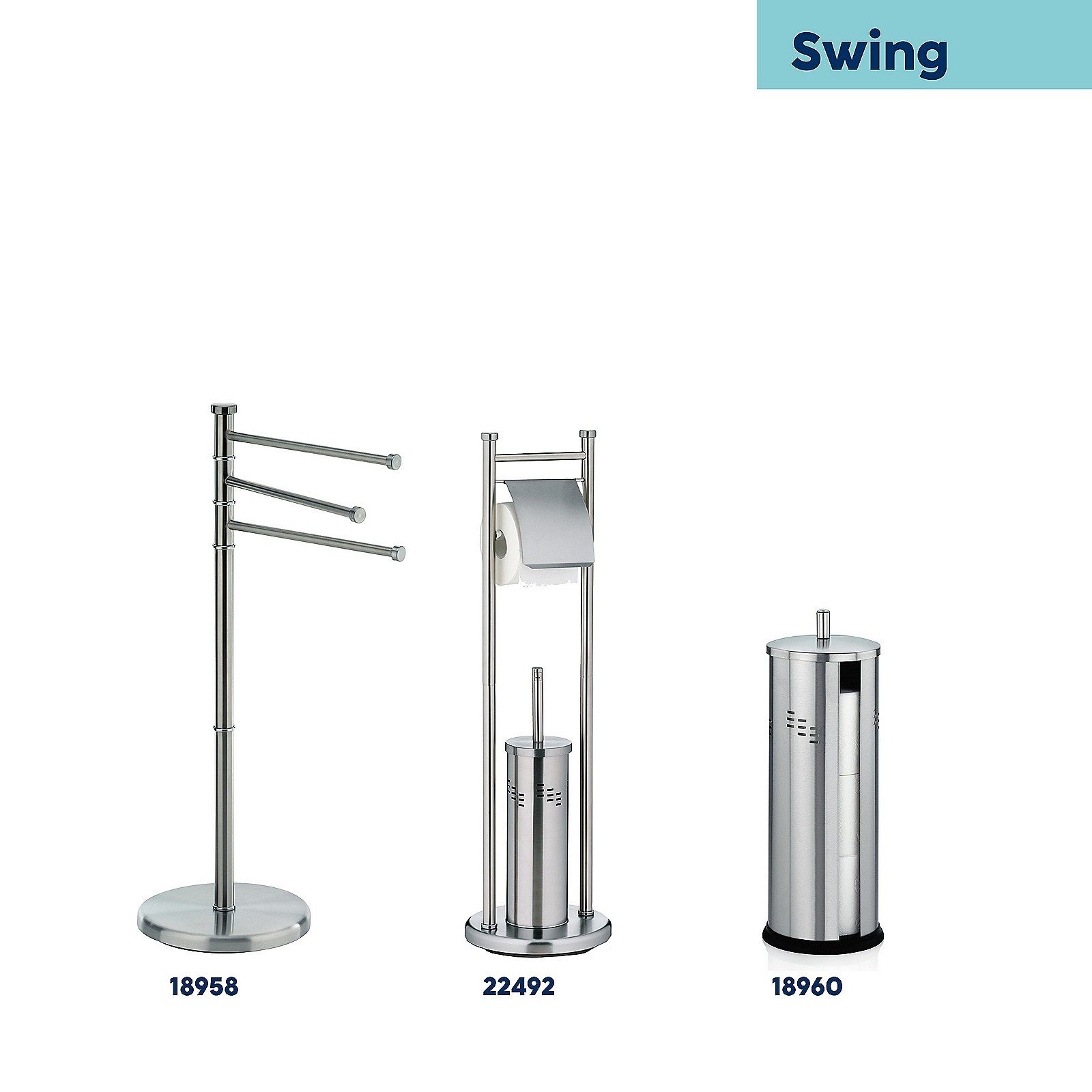 kela Toiletten-Ersatzrollenhalter Swing, Mattoptik, umlaufendes Lochmuster, 3 Rollen, Gummierung an Unterseite – Bild 5 von 5