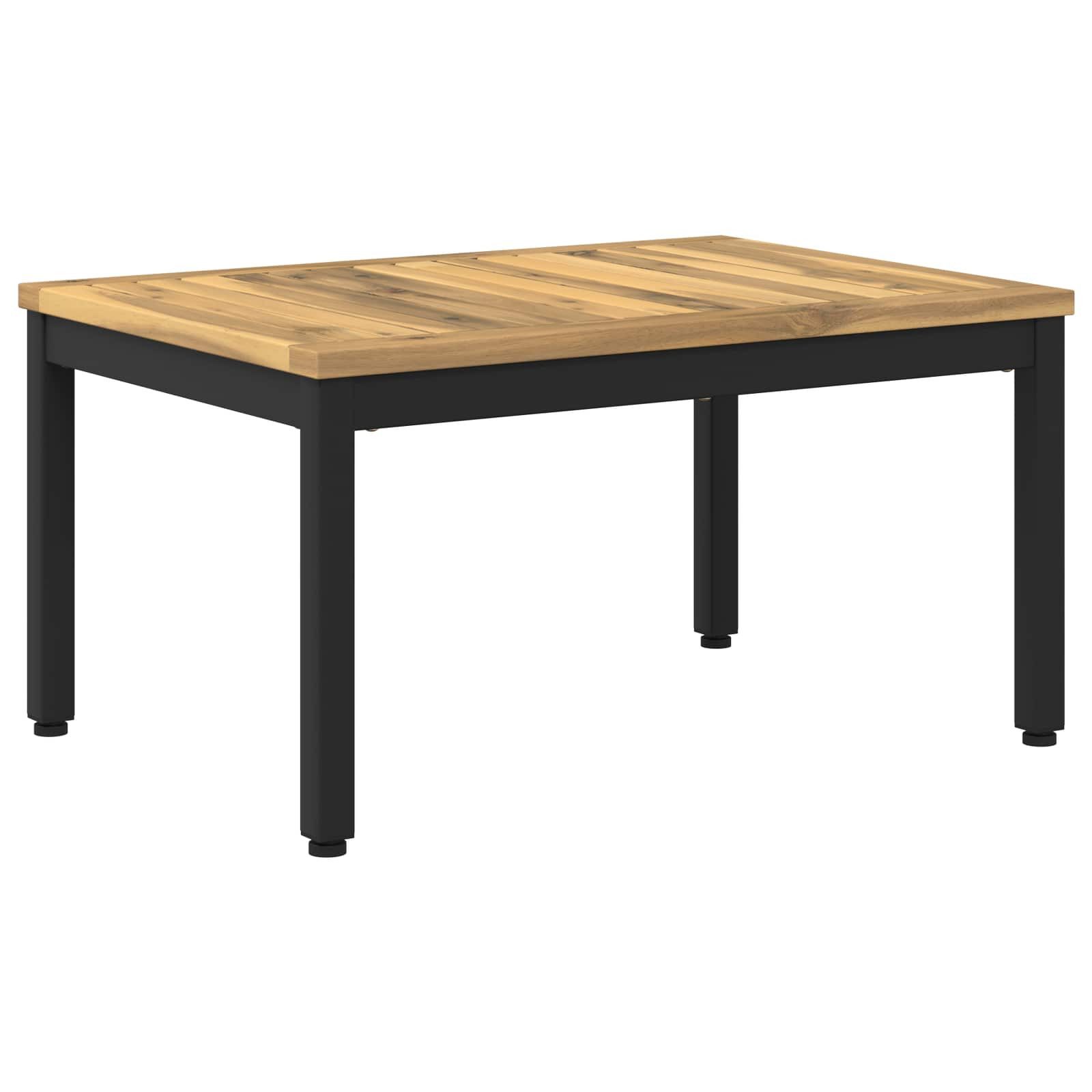 vidaXL Couchtisch 49 x 685 x 36 cm Couchtisch Weiß und Schwarz 49x68,5x36 cm Massivholz