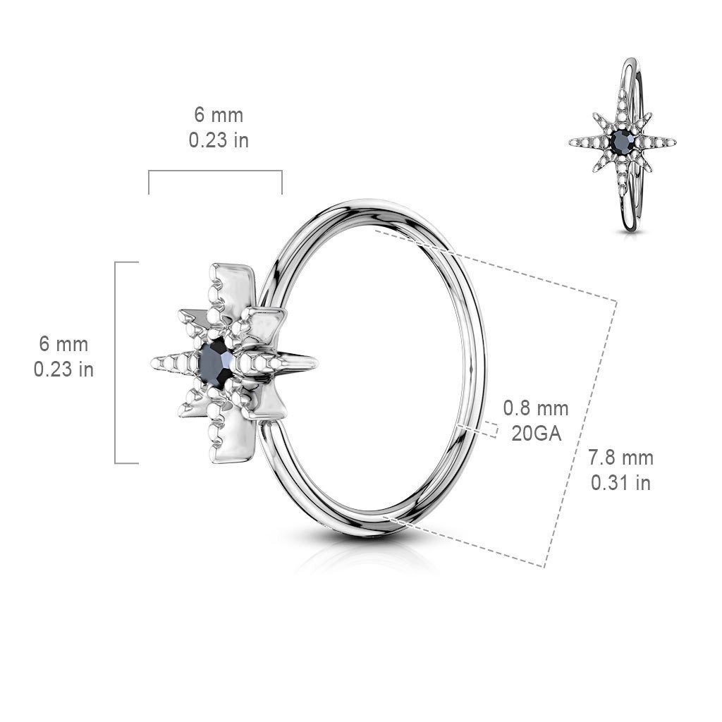 Order & Smile Schmuck Nasenpiercing Nasenring Stern Piercing – Bild 4 von 4