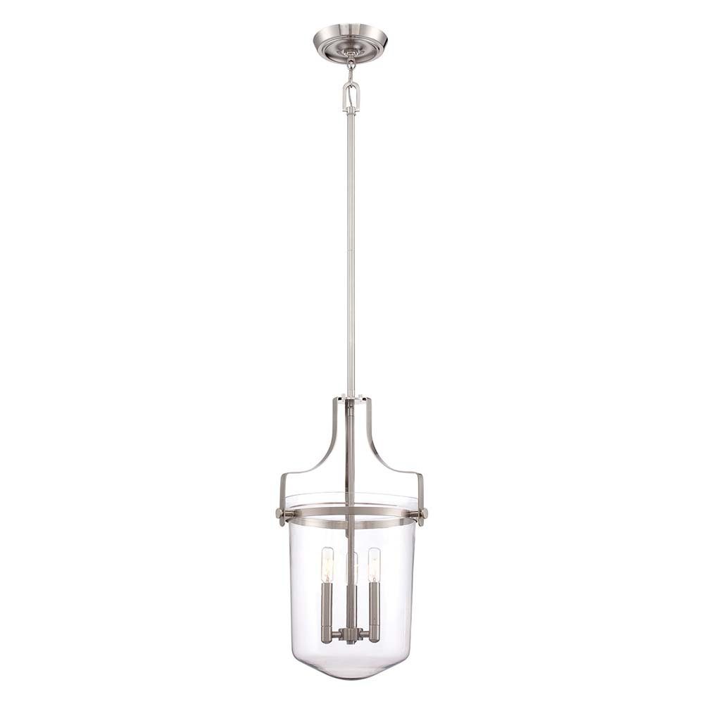 Elstead LIGHTING Pendelleuchte, Leuchtmittel nicht inklusive, Hängeleuchte Deckenleuchte Pendellampe Glas Metall D 33 cm Nickel 3