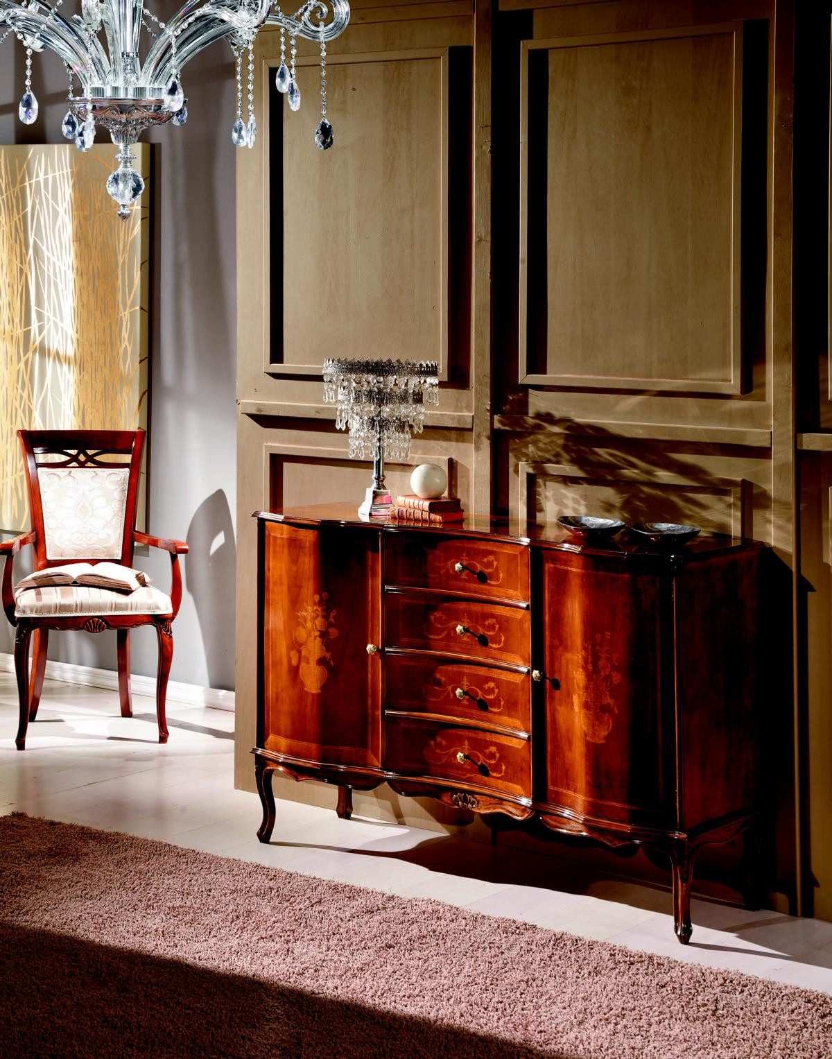 JVmoebel Kombikommode Luxuriöse Designer-Kommode aus Holz im Barock-Stil (Kommode), Made in Italy