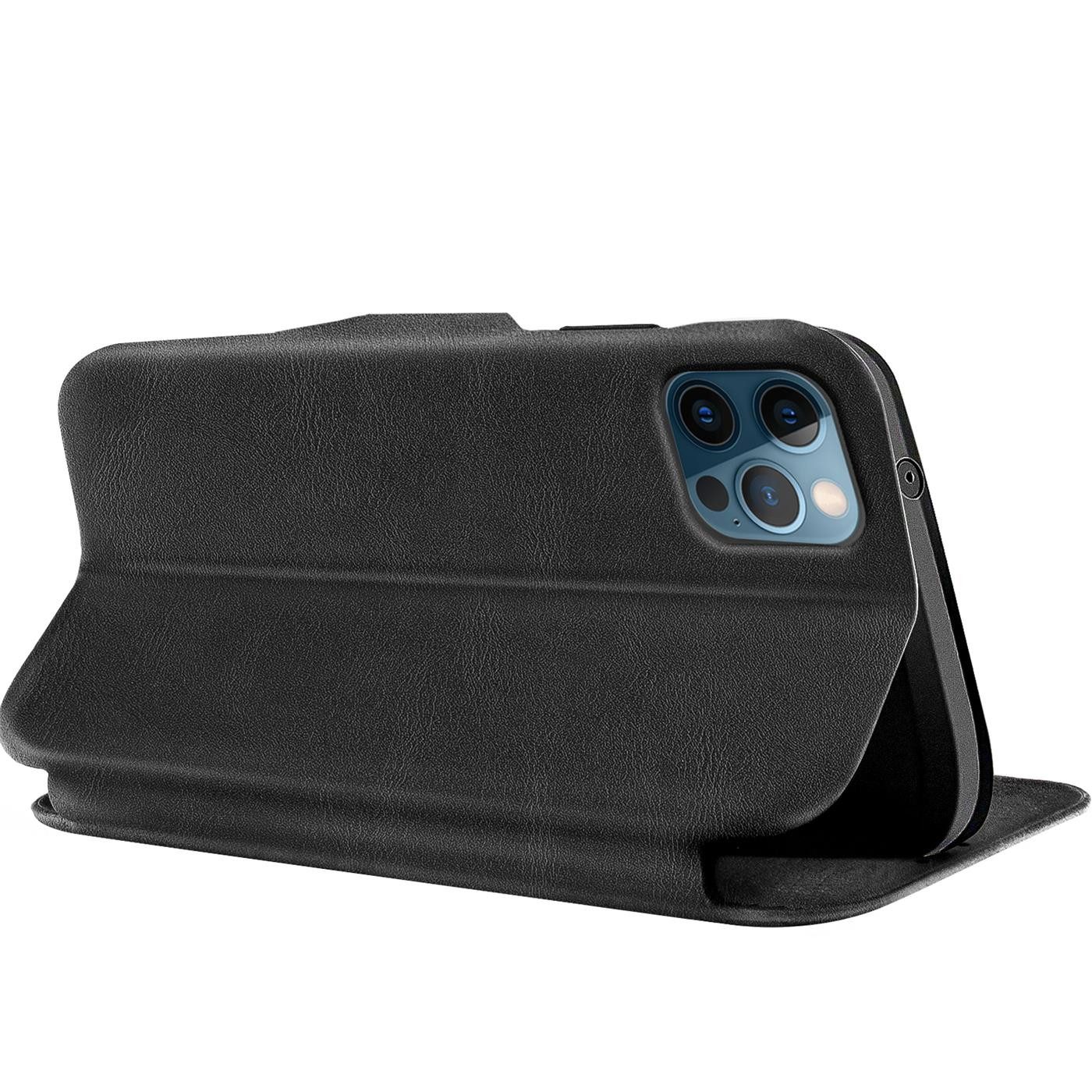 CoolGadget Handyhülle Business Premium Hülle für Apple iPhone 12 / 12 Pro 6,1 Zoll, Handy Tasche mit Kartenfach für iPhone 12, iPhone 12 Pro Schutzhülle