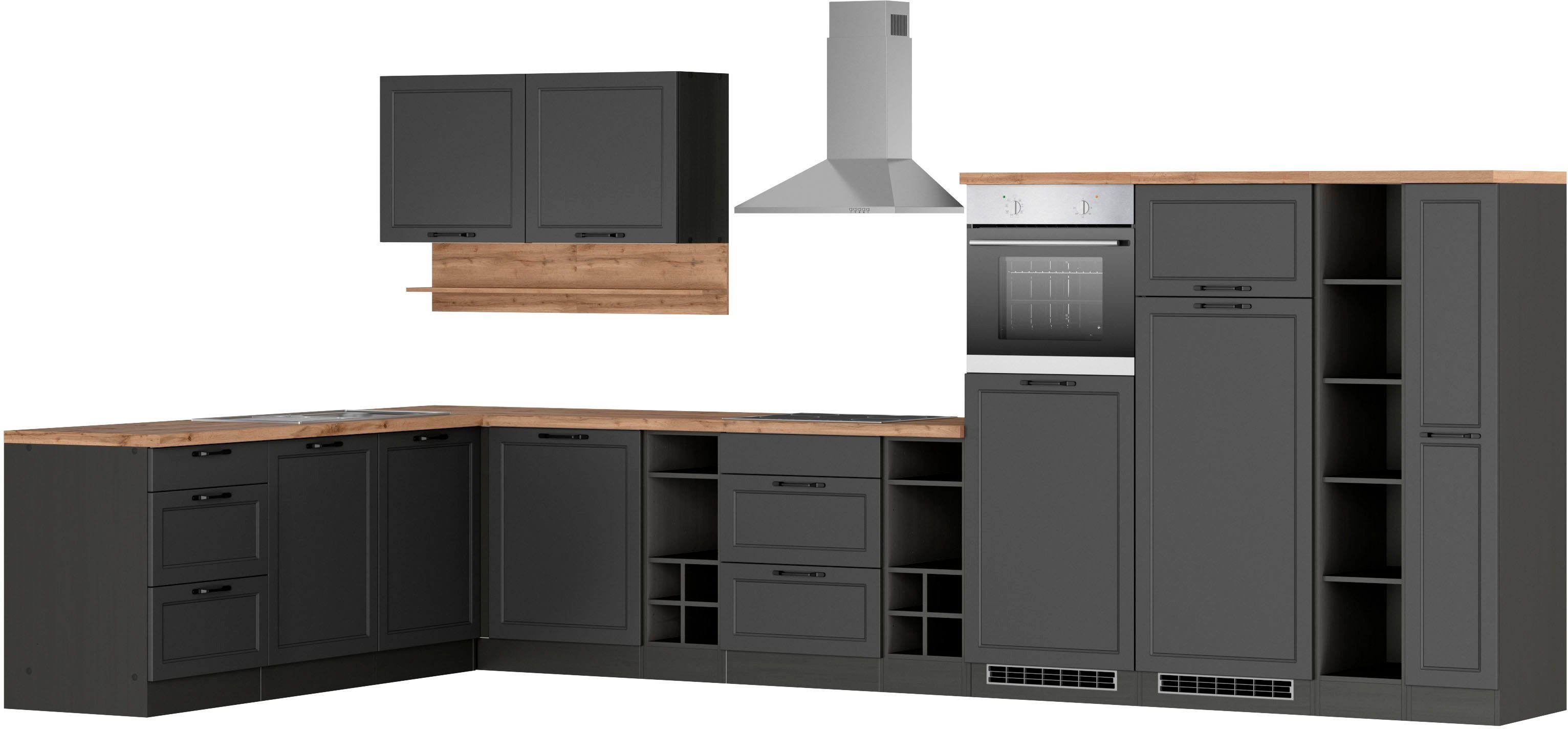KOCHSTATION Winkelküche KS-Lana, Stellbreite 240/420 cm, wahlweise mit E-Geräten