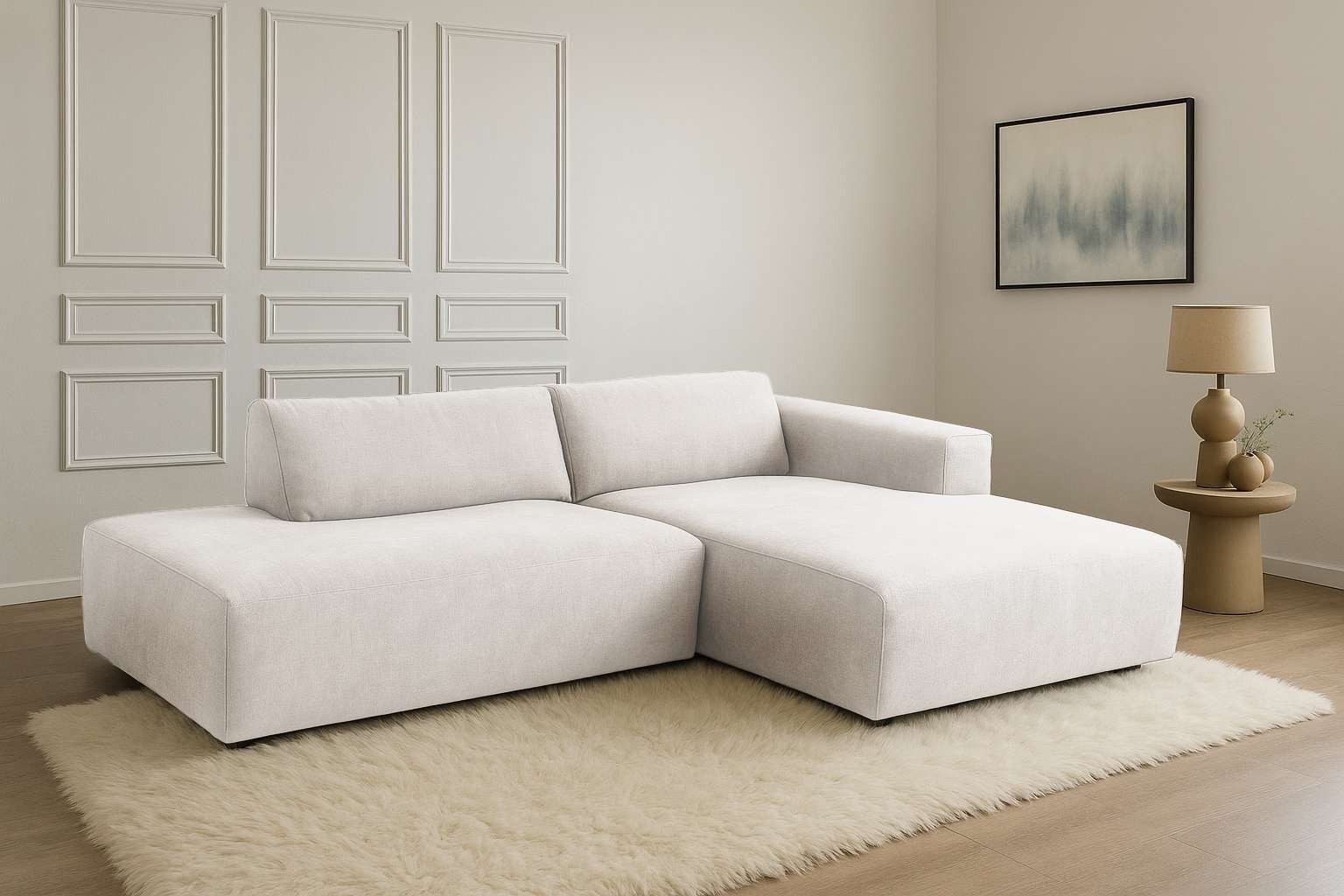 Home affaire Ecksofa Noord mit Kedernaht, Breite 227 cm, L-Form, Cord, Stru günstig online kaufen