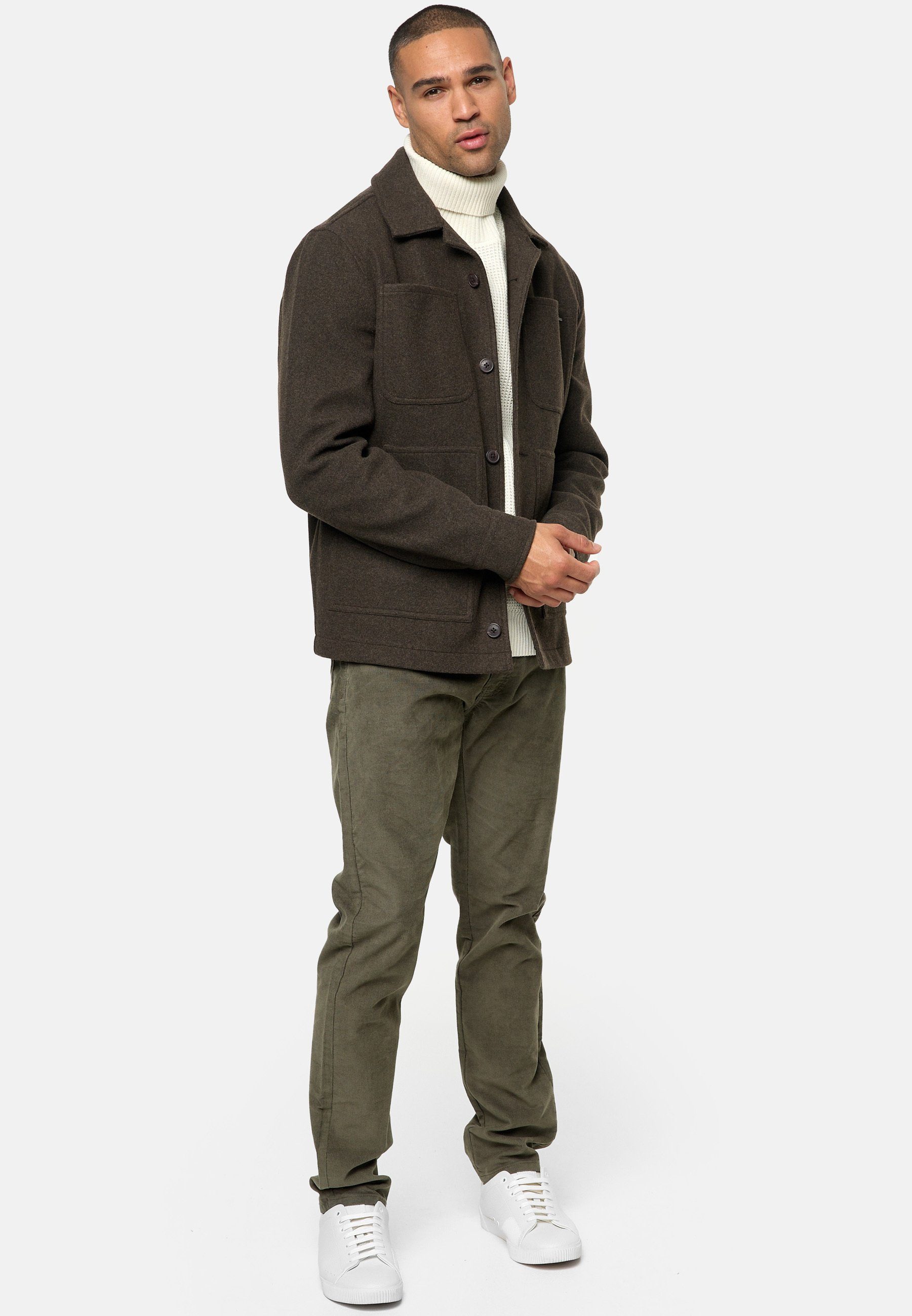 Indicode Sommerjacke Herren INMacking Übergangsjacke Herrenjacke Overshirt-Jacke mit Hemdkragen