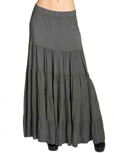 Caspar Faltenrock RO020 langer eleganter Damen Maxi Sommer Rock