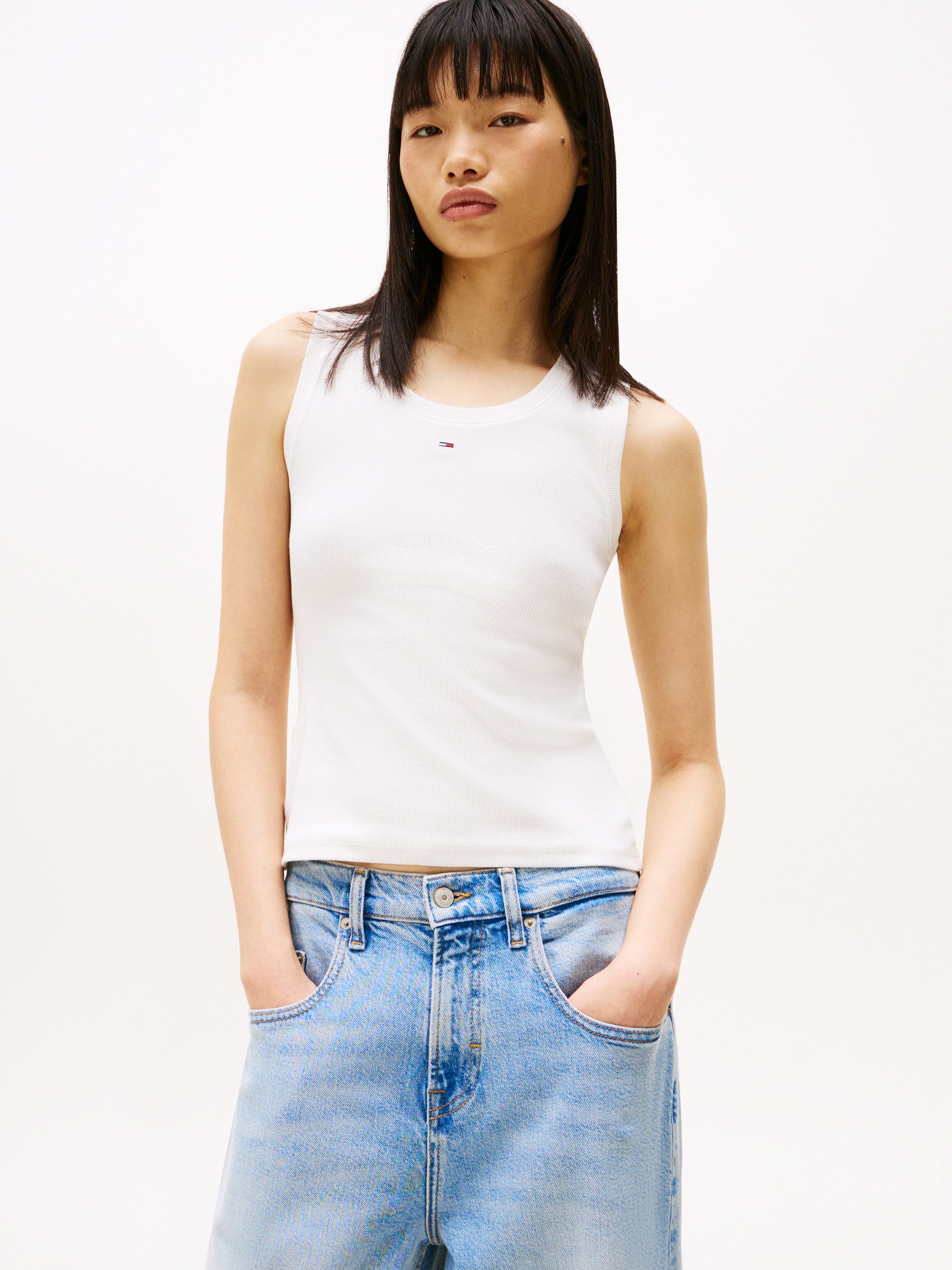 Tommy Jeans Tanktop TJW ESSENTIAL RIB TANK EXT mit gerippter Struktur günstig online kaufen