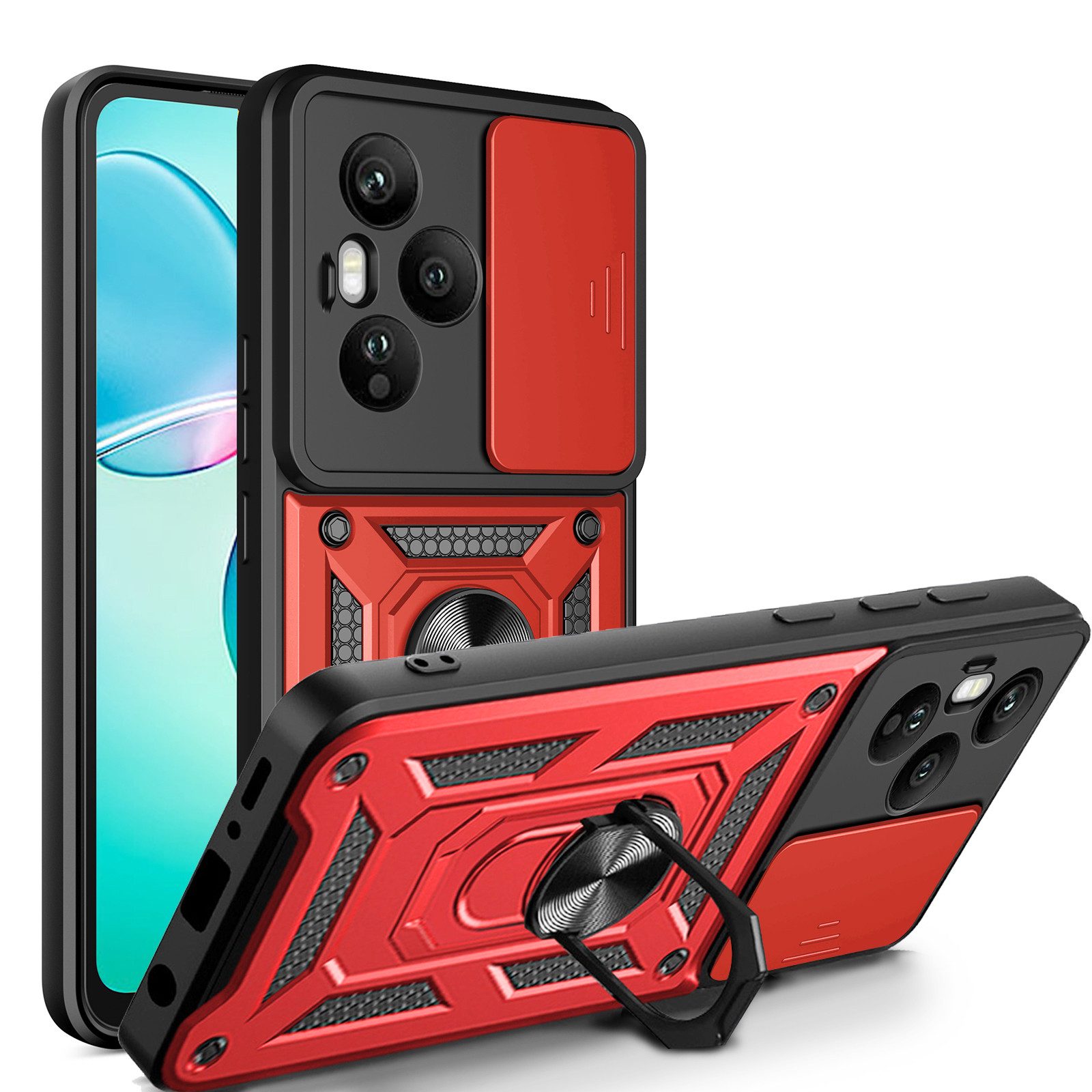 betterfon Handyhülle Panzer Hülle für Honor 400 Pro Outdoor Case mit Kameraschutz, Outdoorhülle mit Ringhalter Smartstand Kameraschutz und Silikonkern