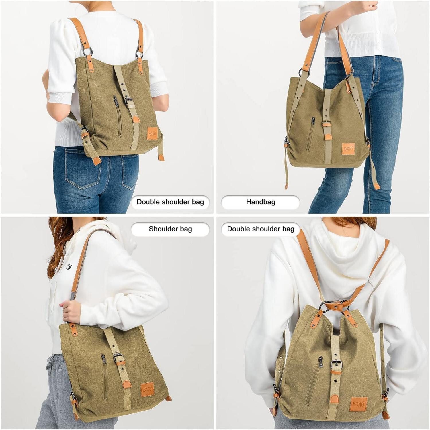LuxusKollektion Umhängetasche Henkeltaschen Canvas Rucksack Damen günstig online kaufen