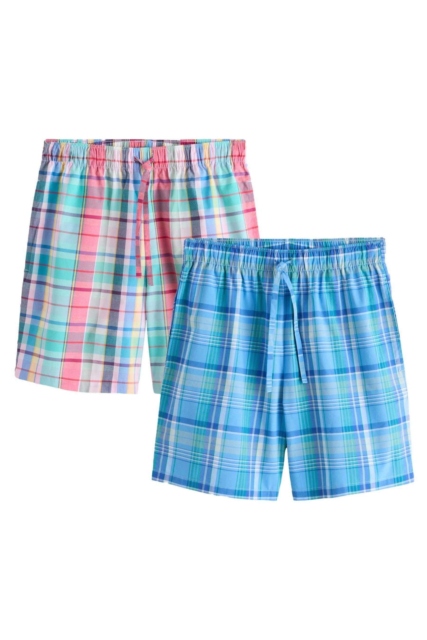 Next Pyjamashorts Karierte Schlafanzugshorts aus Jersey, 2er-Pack (2-tlg)