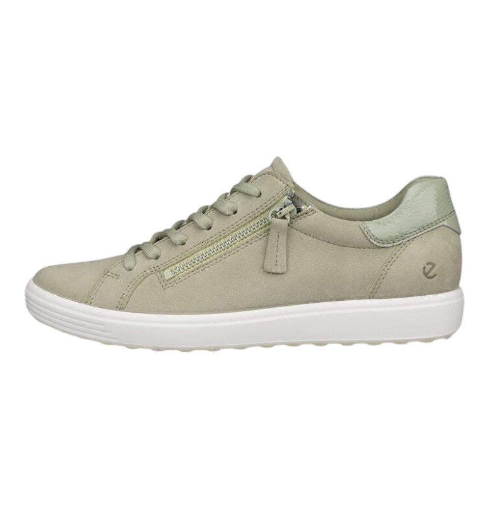 Ecco Soft 7 Side Zip Lace (Premium-Vollnarbenleder) olivegrün Damen Sneaker günstig online kaufen