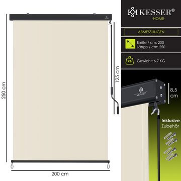 KESSER Senkrechtmarkise Senkrechtmarkise Außenrollo Handkurbelmechanismus Balkonrollo